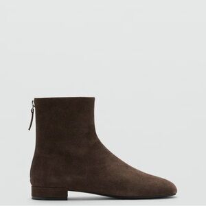 MANGO SUEDE ANKLE BOOTS WITH ROUND TOE